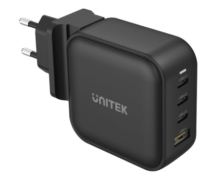 Ładowarka i akumulator UNITEK Ładowarka sieciowa GaN - 4 porty, PD, 100W P1112ABK